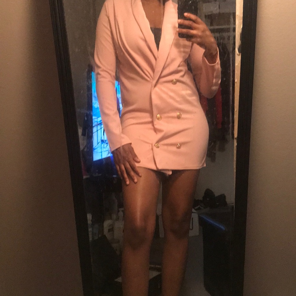 Pink suit jacket dress